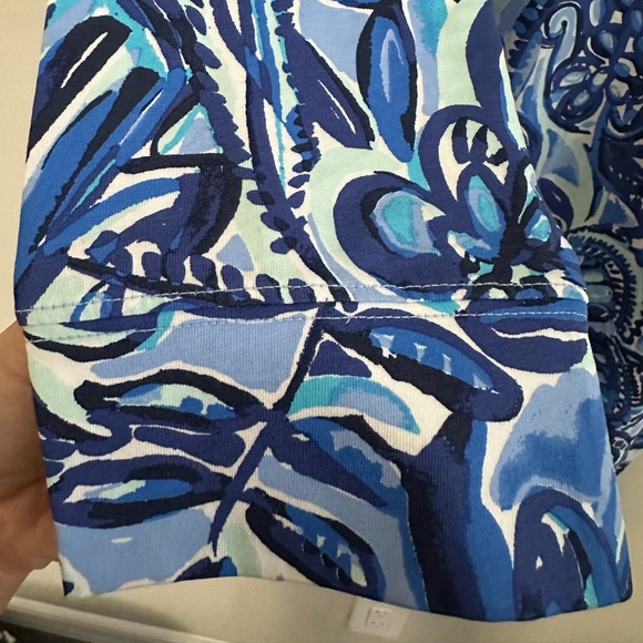 NWT Lilly Pulitzer Holee Cotton 3/4 Sleeve Iris Blue and White Print XL - Picture 9 of 9